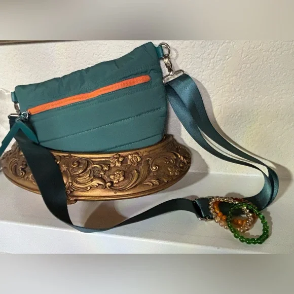 Green Crossbody Bag with Orange Accent (NWOT) - Picture 8 of 11